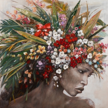 Schilderij vrouw 115x115