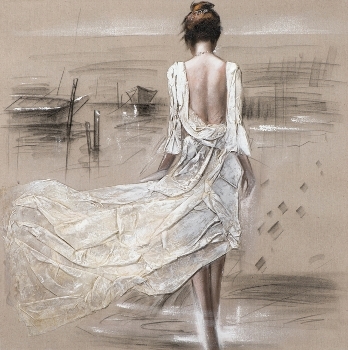 Schilderij vrouw 100x100
