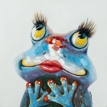 schilderij verliefde kikker 70x70