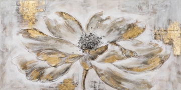 Schilderij bloem 70x140