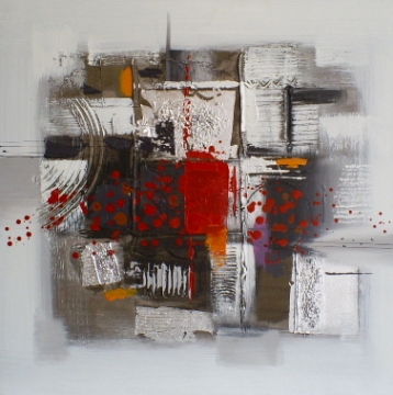 schilderij modern rood grijs zwart 60x60