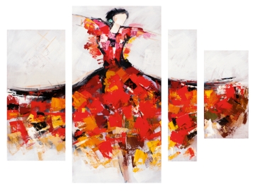 Schilderij danseres 4 luik 80x109