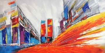 Schilderij skyline 70x140