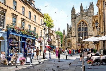 Plein in Bath, Engeland 75x100