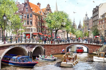 Stadsgezicht Amsterdam 75x100