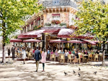 Cafe in Parijs 75x100