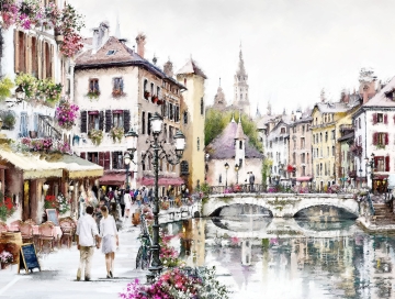 Stadsgezicht Lake Annecy 75x100