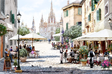 Stadsgezicht Barcelona 75x100