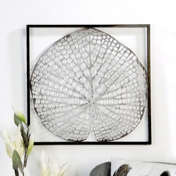 Metalen wandobject blad 42x42