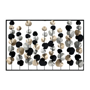 Metalen wandobject blad 66x102