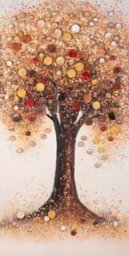 schilderij kleurrijke boom 70x140
