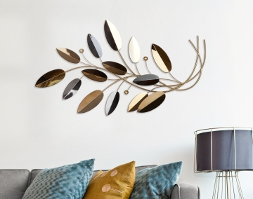 Metalen wandobject shine gold 56x100