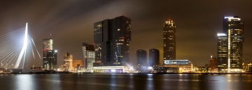 Fotokunst skyline Rotterdam 60x150