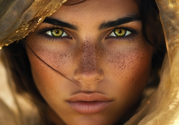 Fotokunst lady with beautiful eyes op canvas 75x100