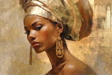 Fotokunst beauty with turban op canvas 100x150 