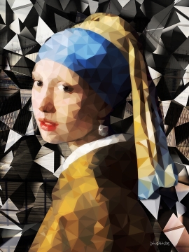 fotokunst meisje met de parel van vermeer 75x100