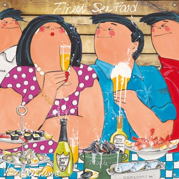 Tuinposter dikke dames Finest Seafood 80x80