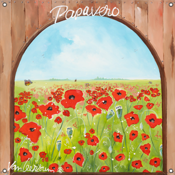 Tuinposter bloemenveld 80x80