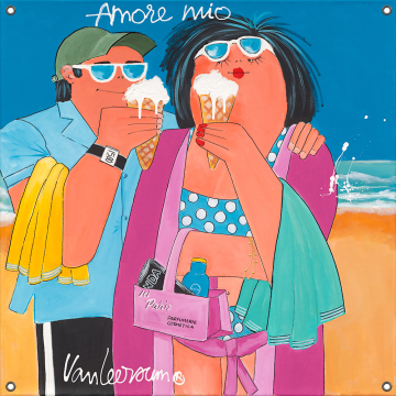 Tuinposter dikke dames Amore Mio 80x80