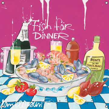 Tuinposter Fish for Dinner 80x80