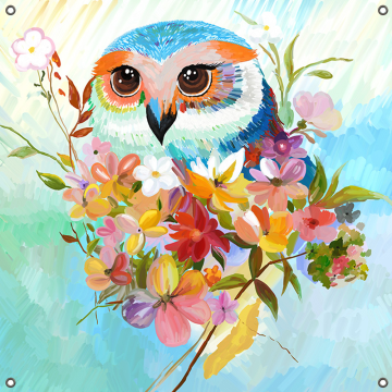 Tuinposter uil 80x80