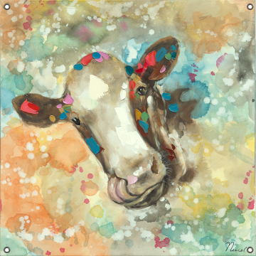Tuinposter koe 80x80