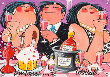 Tuinposter dikke dames Celebrate 70x100