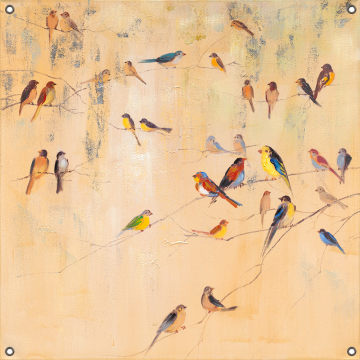 Tuinposter vogeltjes 80x80