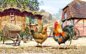 Tuinposter boerderij 70x100