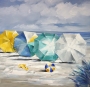 schilderij strand parasol 80x80 thumbnail