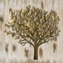 Schilderij metalen boom op hout 100x100 thumbnail