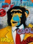 Schilderij popart aap 90x120 thumbnail