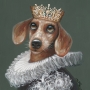 Schilderij koning hond 70x70 thumbnail