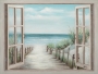 Schilderij strand doorkijk 90x120  thumbnail