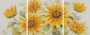Schilderij zonnebloemen meerluik 80x200  thumbnail