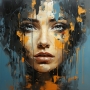 Fotokunst vrouw op canvas 95x95 thumbnail