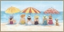 Schilderij dames op het strand met lijst 60x120 thumbnail