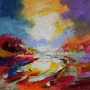 Schilderij Abstract landschap 50x50 thumbnail