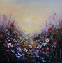 Schilderij bloemenveld 90x90 thumbnail