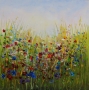 Schilderij bloemenveld 100x100 thumbnail