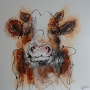 Schilderij koe 100x100 thumbnail