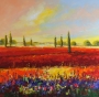 Schilderij landschap Toscane 100x100 thumbnail