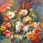 Schilderij bloemen 100x100 thumbnail