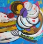 Schilderij gebak 70x70  thumbnail