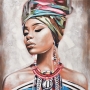 Schilderij turban lady 100x100 thumbnail