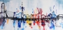 Schilderij skyline rotterdam kleurrijk 70x140 thumbnail