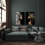 Black gold woman I op glas 70x100 thumbnail