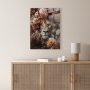 Lion with flowers op glas 50x70 thumbnail