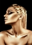 Woman with feathers op glas 70x100 thumbnail