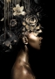 Black gold woman I op glas 70x100 thumbnail
